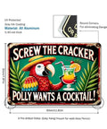 Totally Rad Tropical Bird Cocktail Sign With Rust Resistant Aluminum Metal Wall Art 20cm x 30cm for bar decor