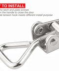 Close-up of Beefy Heavy Duty Stainless Steel 304 Adjustable Toggle Clamp Catch With Lock Hole, Quick Release Anti Slip Push Pull Clasp
