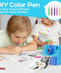Kids Instant Print Camera For Totally Fun Photos Gift For Boys And Girls Ages 3 To 12 FHD Selfie Video Camera Includes 3 Print Paper Rolls And 32GB Card Blue Lanyard USB C Cable Easy To Use And Kid Approved Creative Fun, kids coloring photos