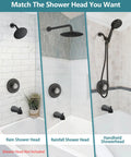 Moen Chateau Shower Trim Kit For Single Handle Valve With Matte Black Finish No Brainer Pull On Push Off Knob Compatible With 1220 And 1225 Cartridges Clear Hot Cold Labels On Knob And Escutcheon Includes Escutcheon Plate Cartridge Not Included, matte black shower trim on wall
