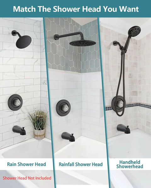 Moen Chateau Shower Trim Kit For Single Handle Valve With Matte Black Finish No Brainer Pull On Push Off Knob Compatible With 1220 And 1225 Cartridges Clear Hot Cold Labels On Knob And Escutcheon Includes Escutcheon Plate Cartridge Not Included, matte black shower trim on wall