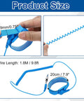 10 Pack Anti Static Wrist Straps Blue 7.9 Inch Perimeter With Alligator Clip ESD Safe Wristbands Adjustable 1.8M For Sensitive Electronics And PCB Work Pro Grade product size details.