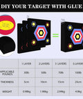 Diagram of multi-layered 20 Inch Archery Target High Density EVA Foam For Recurve And Compound Bows Backyard Practice Sesh