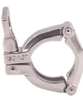 1.5-inch stainless steel tri-clamp sanitary clamp (clover style) with ISO 1.5 marking — close-up