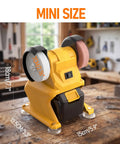 Grab A Snappy Lightweight Cordless Bench Grinder Constructed To Run On Your Favorite DeWalt 20V Battery Packs, mini size 18x15x13.5 cm.