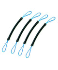 4 Pack of 3/8 Inch Speargun Muzzle Bungee Shock Cord With 1000 Lb Dyneema, Two Loops, Blue Latex Rubber, Stretches Up To 2x, Heavy Duty
