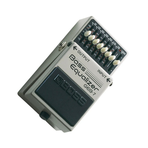 Seven-Band Graphic Bass Equalizer Pedal For Electric Bass And Electric-Acoustic Bass Boost Or Cut Tone Shaping With Wide Range Response And Studio-Grade Dynamics, showing control sliders