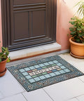 Rugged Heavy Duty Rectangle Entry Door Mat 24 X 36 Inches For High Traffic Front Porch, Non Slip Rubber Back, Low Profile Doormat