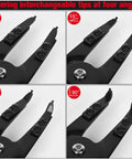 Heavy Duty Snap Ring Pliers Set Two Piece 16 Inch Circlip Pliers For Internal And External Rings With 0°, 15°, 45°, 90° Tips