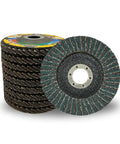 Industrial Jumbo Flap Disc 4 1/2 x 7/8 Inch 36 Grit Zirconia Alumina For Angle Grinder Aggressive Cut Type 27 Coarse Sanding Wheel