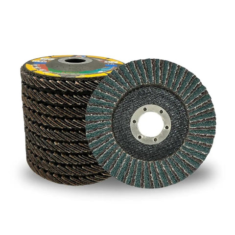 Industrial Jumbo Flap Disc 4 1/2 x 7/8 Inch 36 Grit Zirconia Alumina For Angle Grinder Aggressive Cut Type 27 Coarse Sanding Wheel