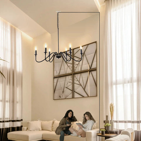 34.6 Inch Dimmable Plug In Chandelier With Cord 6 Light Modern Farmhouse Pendant Light For Dining Room Kitchen Living Room Bedroom Foyer Rustic Retro Ceiling Light Fixture