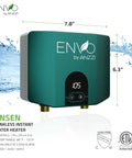 Tankless Electric Water Heater 6 kW at 240V No Tank Hot Water On Tap For Sinks And Kitchens Ultra Compact Space Saving Design