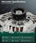 Close-up of New Alternator 13209 Fits Hyundai Accent Veloster 2012-2017 90 Amp CW 6-Groove Auto Generator Replacement