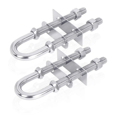 Heavy-Duty Marine Bow And Stern Eye Set With Nuts Made From 304 Stainless Steel, 3/8 Inch Diameter, 3 Inch Thread, Corrosion-Resistant Hardware