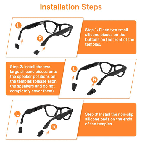 Waterproof Silicone Eyewear Cover With Sweat Proof Ear Grip For Ray Ban Meta Wayfarer Skyler Headliner Gen 2 Smart Glasses installation