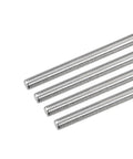 4 Pack M8 1.25 X 400mm Fully Threaded Stainless Steel Rods, 304 Grade Right Hand Thread Studding Bars For Anchor Bolts, Clamps, Hangers And U-Bolts, Built To Last, DIY Friendly Hardware. Four stainless steel threaded rods shown on white background.