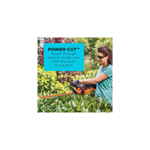 Person using 40V MAX Cordless Hedge Trimmer With 24 Inch Dual Action Blade, No Cords Needed, Long Battery Life, Includes Battery And Charger