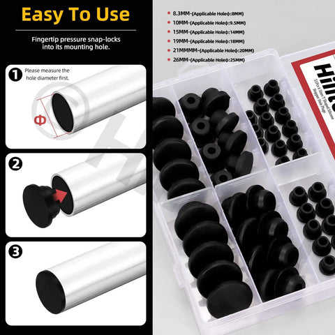 High Temp Silicone Plug Set 51Pcs 6 Sizes T Shaped Rubber Stopper Hole Plugs for Powder Coating Plating Waterproof Sealing Kit