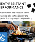 20 Pack Rubber Grate Feet Replacement for Stoves and Ranges, Heat Resistant, Easy 15 Second Install, Stable Support for Stove Grates