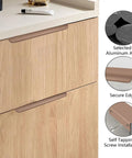 Curved Aluminum Finger Edge Drawer Pulls 120mm Brown 16 Pack Modern Style Cabinet Handles installed on wooden drawers