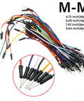 130 Pcs Solderless Flexible Breadboard Jumper Wires Male To Male with multicolor Dupont cables, varying lengths for Arduino and Raspberry Pi.