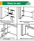 Installation guide for Durable 170Pcs Cam Locks Kit For Furniture 3 In 1 Eccentric Hardware with four assembly steps.
