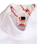 Close-up of collar on 350N Fencing Uniform Full Set Pants Jacket Vest For Foil Epee Saber White Pro Grade Practice Gear
