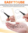 Tweezers holding snap ring from 211 Piece External Snap Ring Kit In 304 Stainless Steel With Tweezers, 21 Sizes M4 to M19