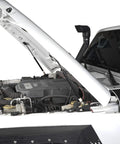 Wrangler JK Hood Lift Support Kit Pair For 2011-2018 Jeep Wrangler JK And Unlimited, open hood with gas-charged shocks visible
