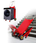 Heavy Duty Electric Stair Climber Hand Truck With 300 Kg Load Capacity And Silent Crawler Design For Fast Logistics Work In Warehouses Featuring 2200w Brushless Motor Plus Long Battery Life moving a washing machine up stairs.