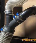 Two And A Half Inch Dust Control Flex Cuff With Adjustable Key Hose Clamps Rubber Cuff Connector in woodworking setup