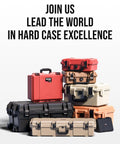 Assorted hard cases stacked, showcasing Waterproof Drone Hard Case For Mini 4K, Mini 2 SE And Mini 2 Fly More, IP67 Shockproof Travel Ready Case.