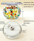 Color Changing Solar Powered Glass Ball Lights For Outdoor And Indoor Decor Mosaic Globe Lamp with size comparison
