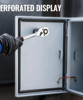Using Ratchet Knockout Hole Punch Kit 1/2 To 2 Inch Slug-Buster Conduit Cutter Set For Electrical Boxes on enclosure