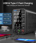 Beefy Variable DC Power Supply 0 To 30V 0 To 10A With Encoder Coarse And Fine Adjustments Knob Regulated Bench Lab Power Supply
