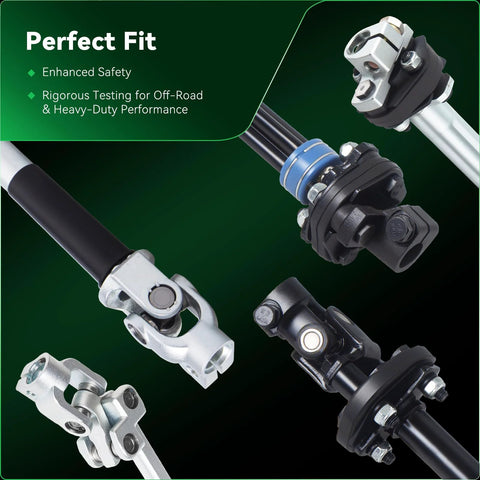 AUQDD lower steering shaft with U-joint coupler for Jeep Cherokee/Comanche/Wagoneer; steel rod with universal joints