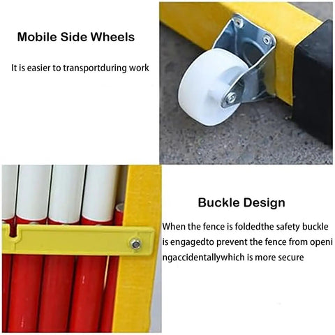 Real Tough Expandable Barricade Fence With Caster Wheels, Retractable Safety Barrier For Job Sites And Traffic Control, Heavy Duty Movable Crowd Control Gate That Slides Like A Boss