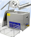 Heavy Duty 15 Liter Industrial Ultrasonic Tank For Parts Cleaning 304 Stainless Steel Commercial Washer with digital controls.