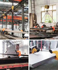 Heavy Duty Forged Swivel Hook And Horizontal Steel Plate Lifting Clamp lifting thick metal sheets in industrial setting.
