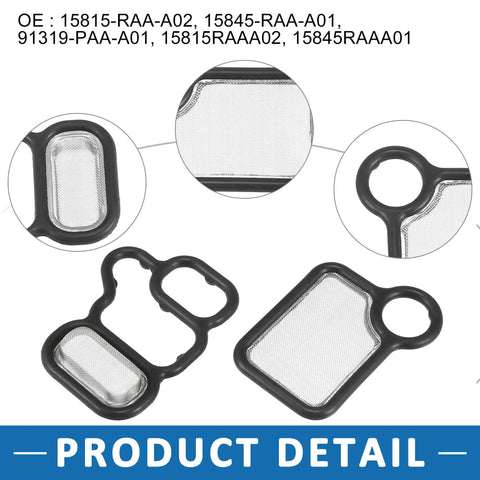 Solenoid Gasket Set 91319 PAA A01 15815 RAA A02 15845 RAA A01 VTEC Gasket Spool Valve Filter Screen Black Replacement Kit