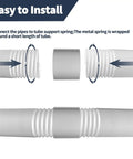 5.9 Inch Portable Air Conditioner Hose Extension Coupler for clockwise and counterclockwise threads, shown in assembly