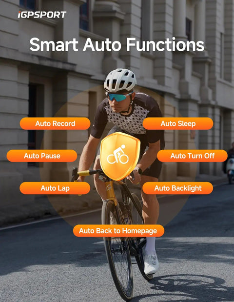 Cyclist using GPS Bike Computer With Wireless Connectivity And 2.6 Inch LCD Display, 40 Plus Riding Metrics For Speed Distance Cadence