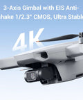 Close-up of 4K Drone With Camera For Beginners And Adults, 6.2 Mile Transmission Range, 31 Minute Flight Time, Light Under 249g, side view