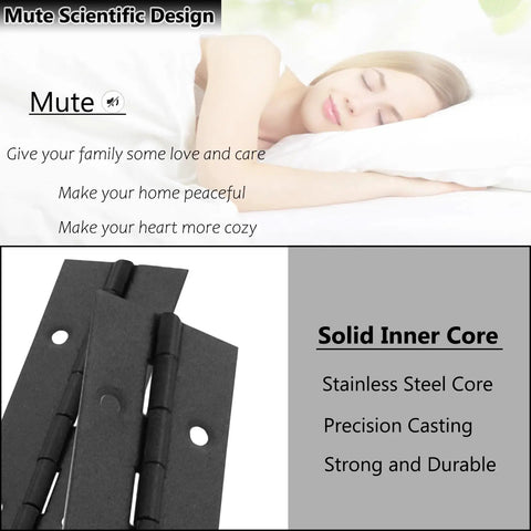 No Nonsense 12 Pack Piano Hinges Built Like A Tank With Rust Proof 304 Stainless Steel For Heavy Duty 12 Inch By 1.2 Inch Continuous Cabinet And Woodworking Projects showing hinge detail.