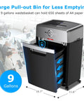 Heavy Duty Office Shredder 24 Sheet Cross Cut P4 High Security 40 Min Continuous Run Time 9 Gallon Bin Ultra Quiet 55dB