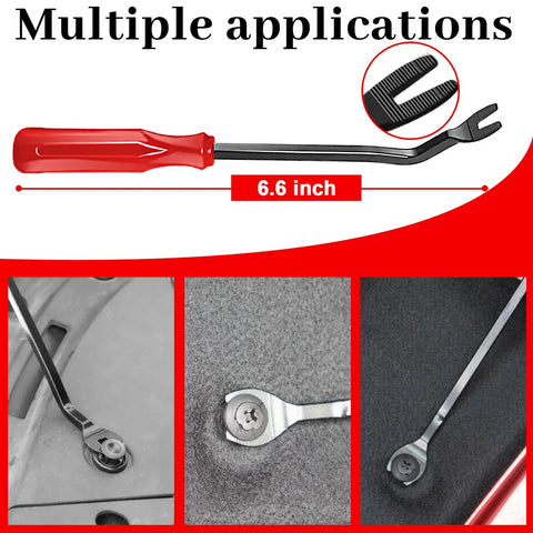 17 Piece Pro Grade Mechanic Hook And Pick Tool Set with 6.6 inch orange trim removal tool for auto interior trim work
