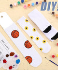 Eight Pairs Sublimation Socks Blanks Set With 15.7 Inch Heat Transfer Polyester Socks And Sublimation Jig for DIY designs
