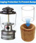 10 Pack Propane Lantern Mantles With Clear Glass Globe For Camping Lanterns, U Shape and Standard Replacement Parts shown with packaging