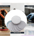 High Grade 100 Pcs 4 Inch Hook And Loop White Sandpaper For Dry Grinding And Polishing with various polishing applications.